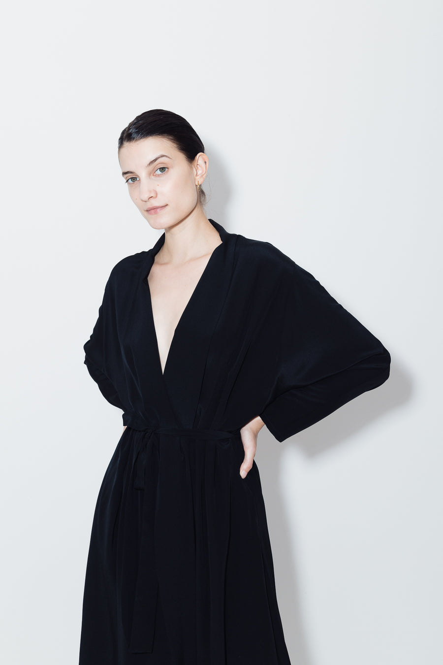 Black Kimono Robe Dress – DATURA